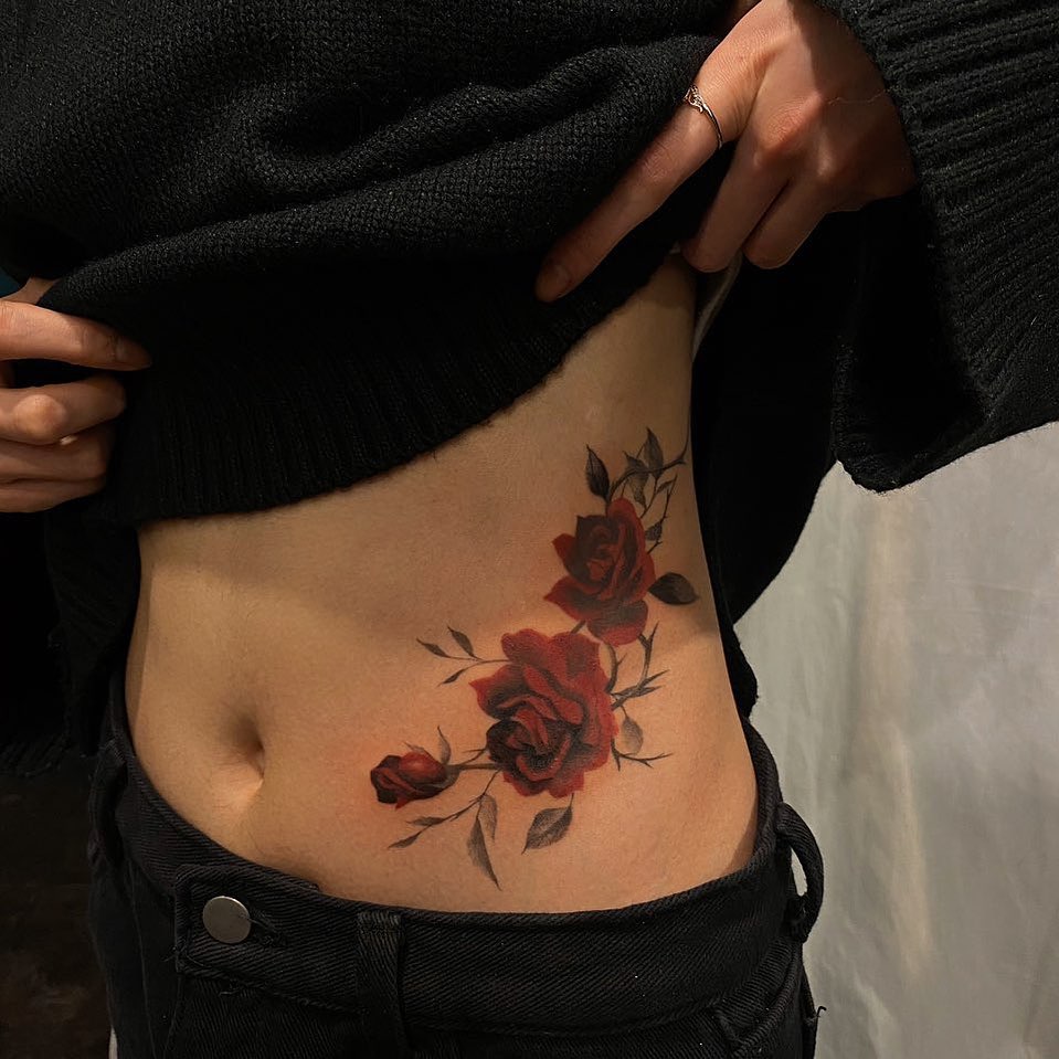 Tatuaje Flores Rosas Por Dahong Muse Tatuajes Para Mujeres