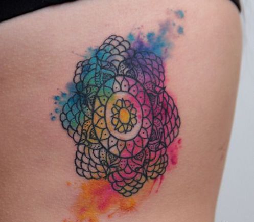  Mandala Acuarelas - Tatuajes para Mujeres