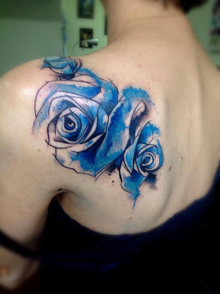 Tatuaje Flor Azul En Acuarelas Tatuajes Para Mujeres 6212