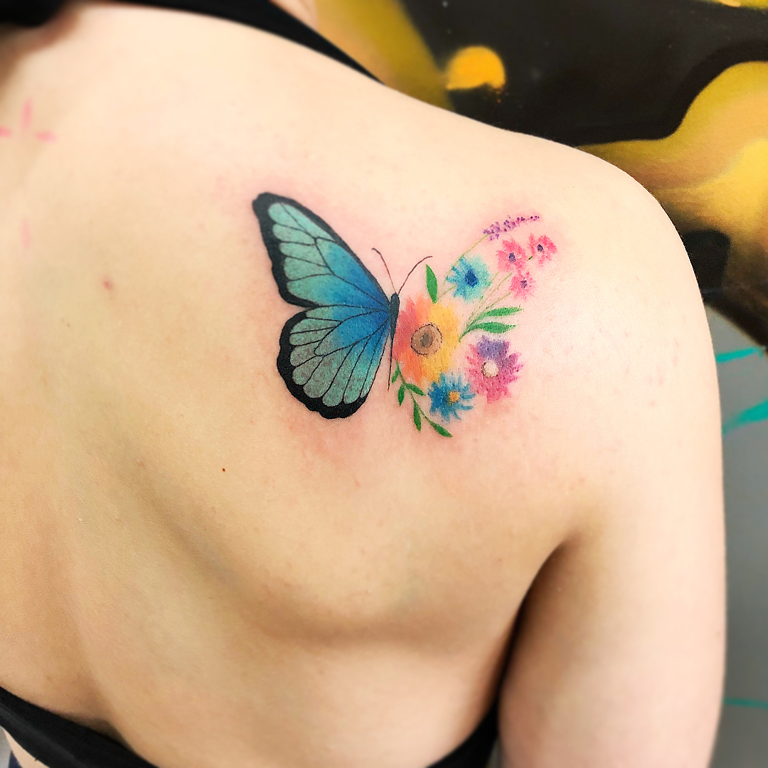 Mariposa Flores Tatuajes Para Mujeres